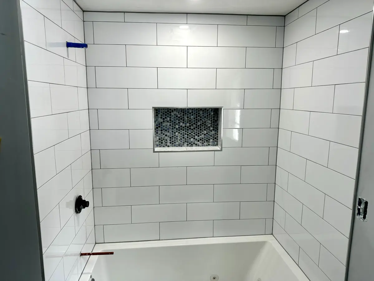 Porcelain tile installation modern bathroom design